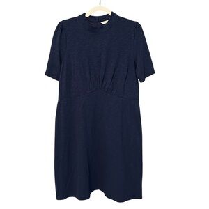 Boden High Neck A Line Dress Navy Blue 12 Contemporary Classic Preppy Modest